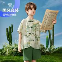 ASK junior 儿童中国风短袖短裤套装
