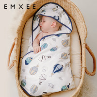 EMXEE 嫚熙 婴儿包被新生儿宝宝抱被防惊跳产房包单 四季款 热气球 90×90cm