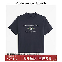 Abercrombie & Fitch 24春夏新款小麋鹿圓領(lǐng)T恤 358443-1