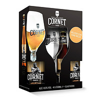 CORNET SWINKELS FAMILY BREWERSCORNET比利時進口 橡樹風味精釀黃金啤酒 330ml*4瓶 1支Cornet酒杯