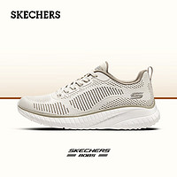 SKECHERS 斯凱奇 女鞋網(wǎng)布透氣運動鞋軟底減震跑步鞋男輕便舒適休閑鞋女 自然色/灰褐色 40