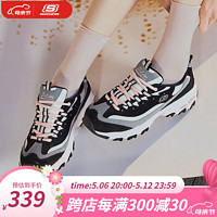 SKECHERS 斯凱奇 女士老爹鞋增高休閑運(yùn)動(dòng)復(fù)古熊貓鞋13143 黑色/灰色 BKGY 36.5 (235mm)