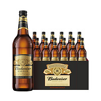 Budweiser 百威 啤酒黑金600ml*12瓶美式拉格官方整箱