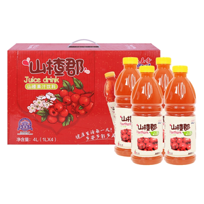 沈陽老字號！八王寺 山楂郡果汁飲料 1L*4瓶