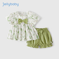 JELLYBABY 小童薄款衣服宝宝森系两件套米白 110cm