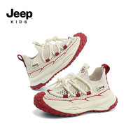 Jeep 吉普 儿童飞织运动鞋 米红夏季款