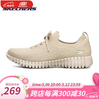 SKECHERS 斯凱奇 GO WALK SMART女士一腳蹬健步鞋女鞋健步鞋124307 灰褐色 TPE 36 (230mm)