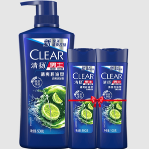 Clear 清揚 男士/女士清爽控油型去屑洗發(fā)露500g+100g*2瓶