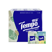 Tempo 得寶 手帕紙多種香味迷你小包裝便攜4層7片裝德寶面巾紙帶印花 杉青果木 12包