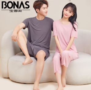 BONAS 寶娜斯 寬松情侶睡衣  男女套裝