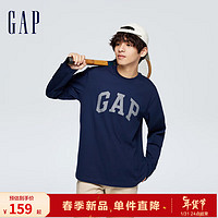 Gap 蓋璞 男裝春季2024新款LOGO親膚純棉長袖T恤892184運(yùn)動(dòng)內(nèi)搭上衣