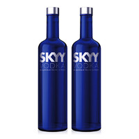 SKYY 深藍(lán) 伏特加原味 原裝進(jìn)口洋酒雞尾酒基酒 750ML*2瓶組套裝