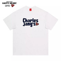 CHARLES JANG'S HAPPY HEART 查尔斯桃心 2024年夏季字母印花圆领纯棉宽松无性别短袖t恤男