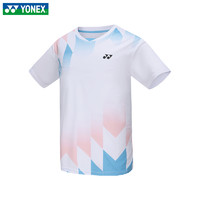 YONEX 尤尼克斯 2024新款尤尼克斯羽毛球服短袖YY速干運動上衣比賽服110124 男款  白色