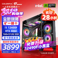 COLORFUL 七彩虹 海景房RTX4060 顯卡電腦主機(jī)臺式組裝機(jī) 配四：12490F丨16G丨512G丨4060