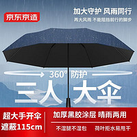 某東京造 雨傘 手動商務傘大號男女雙人手動開收傘簡約加固晴雨傘 藏藍