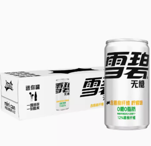 Sprite 雪碧 纖維+ 無糖 汽水 檸檬味200ml*12罐整箱