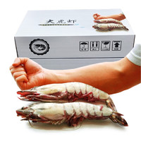 Mr.Seafood 京鮮生 活凍黑虎蝦 海鮮禮盒 凈蝦800g 14-16個(gè)頭 長18cm