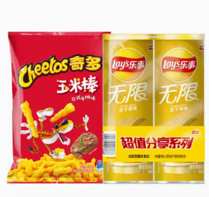 88VIP！Lay's 樂事 薯片忠于原味104g*2罐+奇多玉米棒日式牛排味90g組合