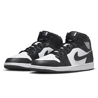 NIKE 耐克 男鞋2023冬新Air Jordan 1 Mid黑白色熊貓爆裂紋中幫籃球鞋F(xiàn)B9911 FB9911-001 44