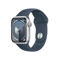 Apple 蘋(píng)果 Watch Series 9 智能手表 GPS款 41mm 風(fēng)暴藍(lán)色 橡膠表帶 M/L