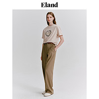 E·LAND 衣戀 Eland衣戀西裝褲女垂感直筒長(zhǎng)褲格雷系下裝2024春季新款