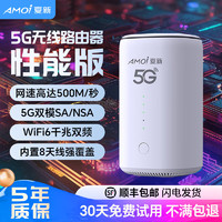 AMOI 夏新 5g隨身wifi6移動無線插卡路由器cpe全網(wǎng)通千兆雙頻便攜式車載上網(wǎng)卡高速流量 5G狂暴性能版