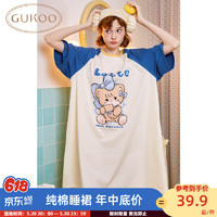 GUKOO 果殼 圓領(lǐng)卡通短袖睡裙