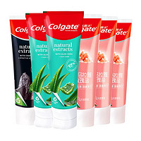 Colgate 高露潔 牙膏喜馬鹽竹炭蘆薈 6支家庭裝 645g