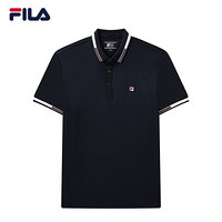 FILA 斐樂 官方男子短袖polo衫 2021年夏季新款時尚立領短袖男經(jīng)典 傳奇藍-NV