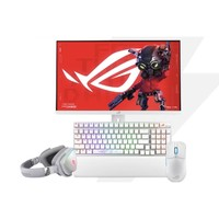 ASUS 華碩 XG27ACS-W+游俠298/龍鱗ACE+棱鏡白限定版 純白電競游戲套裝