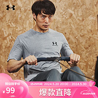 安德瑪 UNDERARMOUR）Sportstyle男女運動短袖T恤1326799 鋼色036 XL