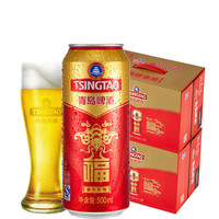 TSINGTAO 青島啤酒 福如東海 500mL 12罐 2箱組合裝