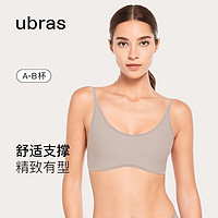 Ubras 軟支撐輕巧光面絲絨肩帶無(wú)鋼圈胸罩女背勾文胸