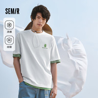 Semir 森馬 短袖T恤男夏季男女同款休閑風(fēng)上衣t恤百搭簡(jiǎn)約款 J款-漂白10007 165/84A/S