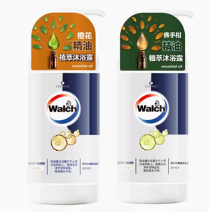 88VIP！Walch 威露士 精油沐浴露沐浴乳液450ml*2瓶(佛手柑+橙花香)