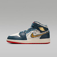 NIKE 耐克 Air Jordan 1 Mid SE 米藍金中幫復(fù)古籃球鞋 FN1353-400