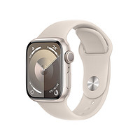 Apple 蘋果 Watch Series 9 智能手表 GPS款 41mm 星光色 橡膠表帶 S/M