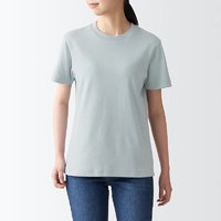 MUJI 無印良品 無印良品（MUJI） 女式 雙羅紋織 T恤 休閑百搭 短袖女夏季薄荷曼波風(fēng) 淺綠色 2S L