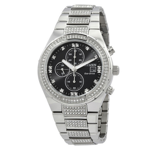 CITIZEN 西鐵城 Crystal Chronograph Eco-Drive 黑色表盤光動(dòng)能男表 CA0750-53E