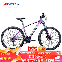 XDS 喜德盛 山地自行車(chē)JX008油碟30速27.5吋鎖死前叉 幻彩紫/鐳射銀15.5寸