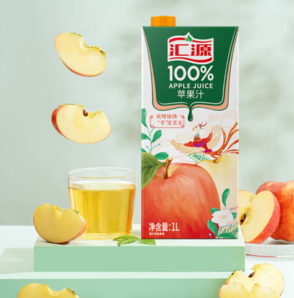 匯源 100%果汁蘋果汁濃縮果汁飲料1L*5盒整箱禮盒裝