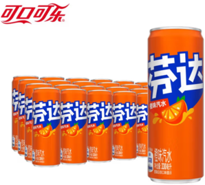 Fanta 芬達(dá) 可口可樂經(jīng)典汽水碳酸飲料330ml*24罐