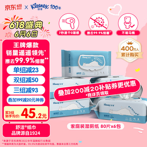 Kleenex 舒潔 羊駝濕廁紙 80片*6包*3件