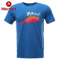 Marmot 土撥鼠 夏季戶外休閑透氣印花中性圓領(lǐng)棉T恤男女同款短袖