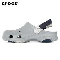 crocs 卡駱馳 特林洞洞鞋男2024夏季淺灰休閑沙灘鞋包頭運(yùn)動涼鞋子