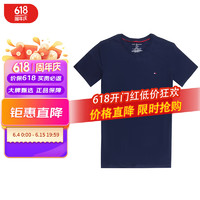 TOMMY HILFIGER 湯米希爾費(fèi)格（Tommy Hilfiger）休閑簡(jiǎn)約男士圓領(lǐng)短袖T恤 09T3139-410