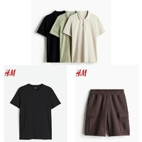 H&M HM 標準版型Polo衫*3+coolmax T恤*1+工裝短褲*1