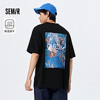 Semir 森馬 男夏季休閑潮流短袖上衣集合 G款-黑色90001 175/92A/L