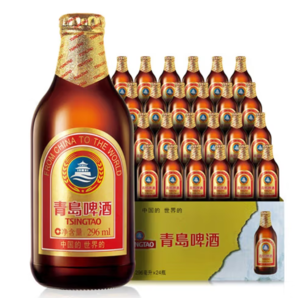 TSINGTAO 青島啤酒 小棕金11度精釀系列整箱 296mL 24瓶（贈(zèng)純生10度4罐）